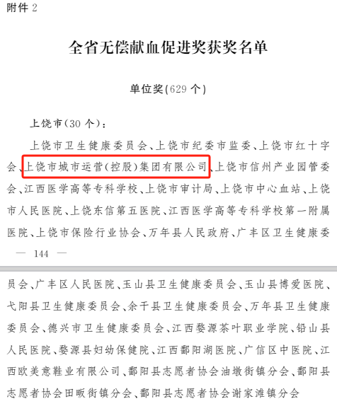 喜报|我司荣获全省无偿献血促进奖单位奖
